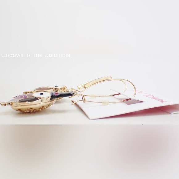 Betsy Johnson Owl Earrings Pierced NWT - Picture 4 of 4